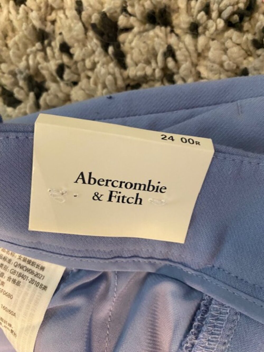 Abercrombie & Fitch Sloane Wide Leg Pants 00 Lavender/Pale Blue NWT - Picture 7 of 16
